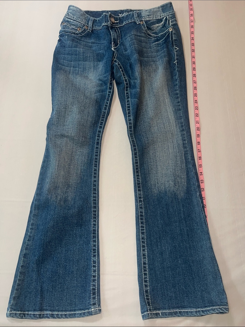 Maurices Blue Flare Jeans - Distressed Mid Wash